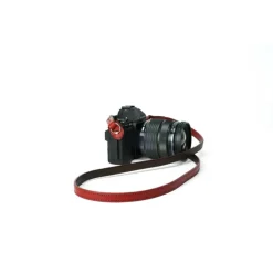 Artisan&Artist Red Leather Italian Camera Strap Ring Type L900 x W12mm