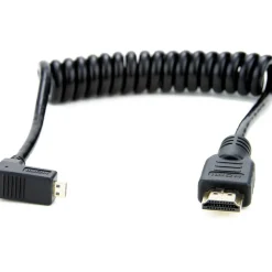 Atomos Coiled Right-Angle Micro HDMI To Full HDMI 30-45cm Cable