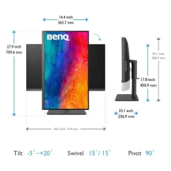 BenQ PD2705U 27 Inch 4K HDR IPS USB-C Monitor
