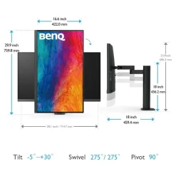 BenQ PD3205UA 32-inch Ergo Arm 4K UHD sRGB HDR10 USB Type-C Monitor
