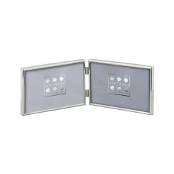 Cambridge Silver Plated Hinged Twin 7x5 Frame