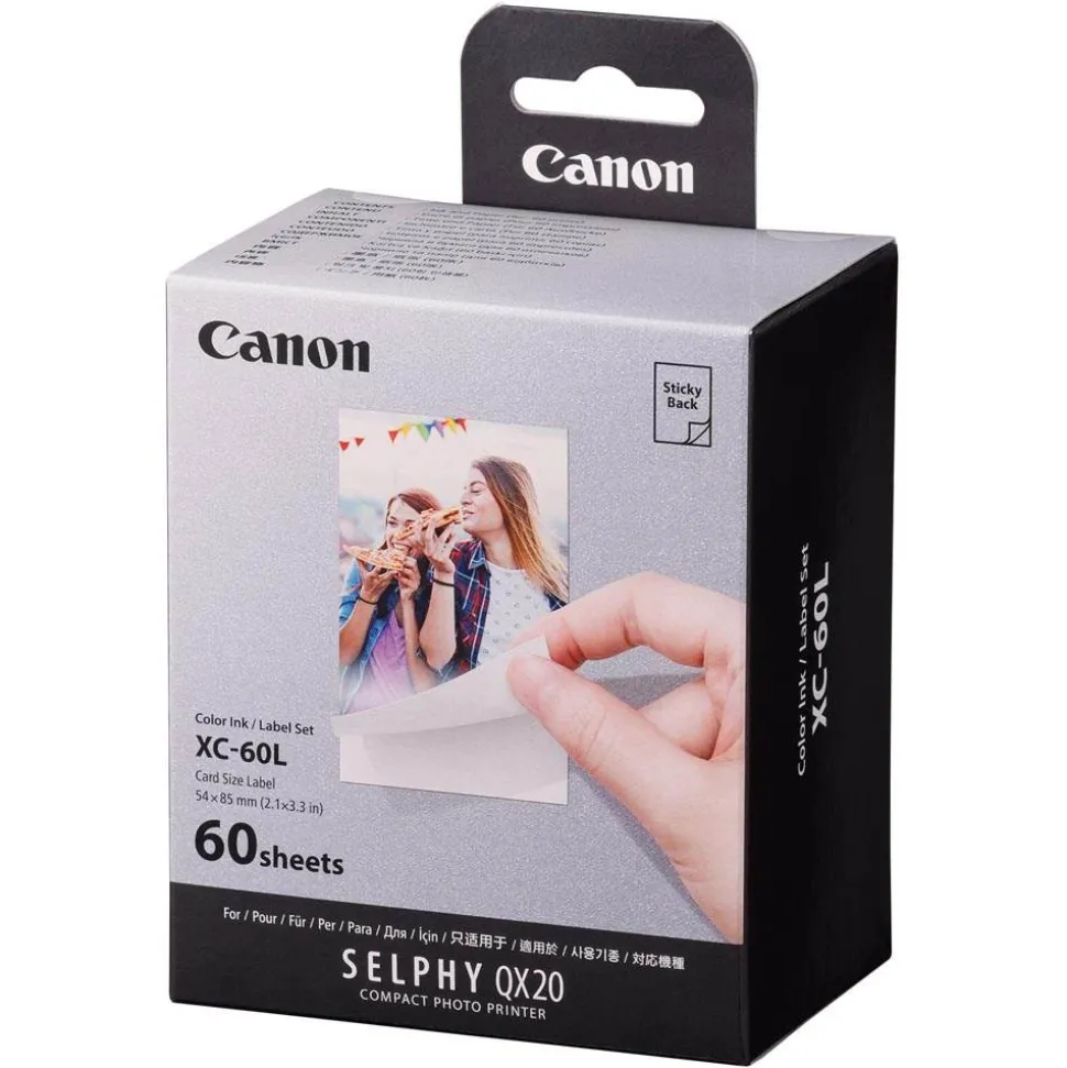 Canon XC-60L Ink and Paper Set 60 Prints for Selphy QX20