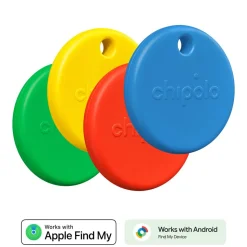 Chipolo POP Tracking Tag 4 Pack Red/Blue/Yellow/Green