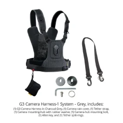 Cotton Carrier Camera Harness G3 Charcoal Grey (1 Camera)