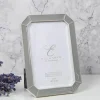Elegance 4x6 Silver Plated Chamfer Edge Grey Epoxy Frame