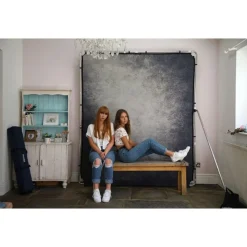 EzyFrame Vintage Background Cover 2 x 2.3m Smoke