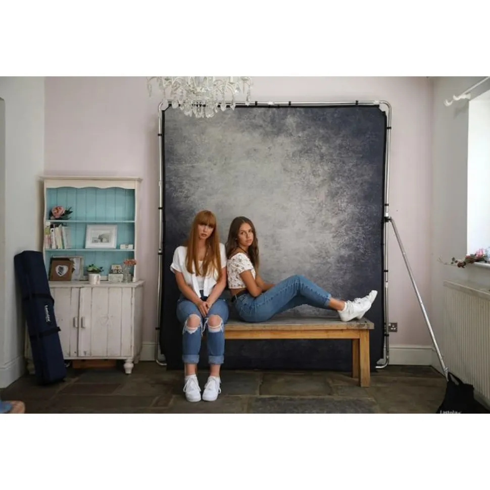 EzyFrame Vintage Background Cover 2 x 2.3m Smoke