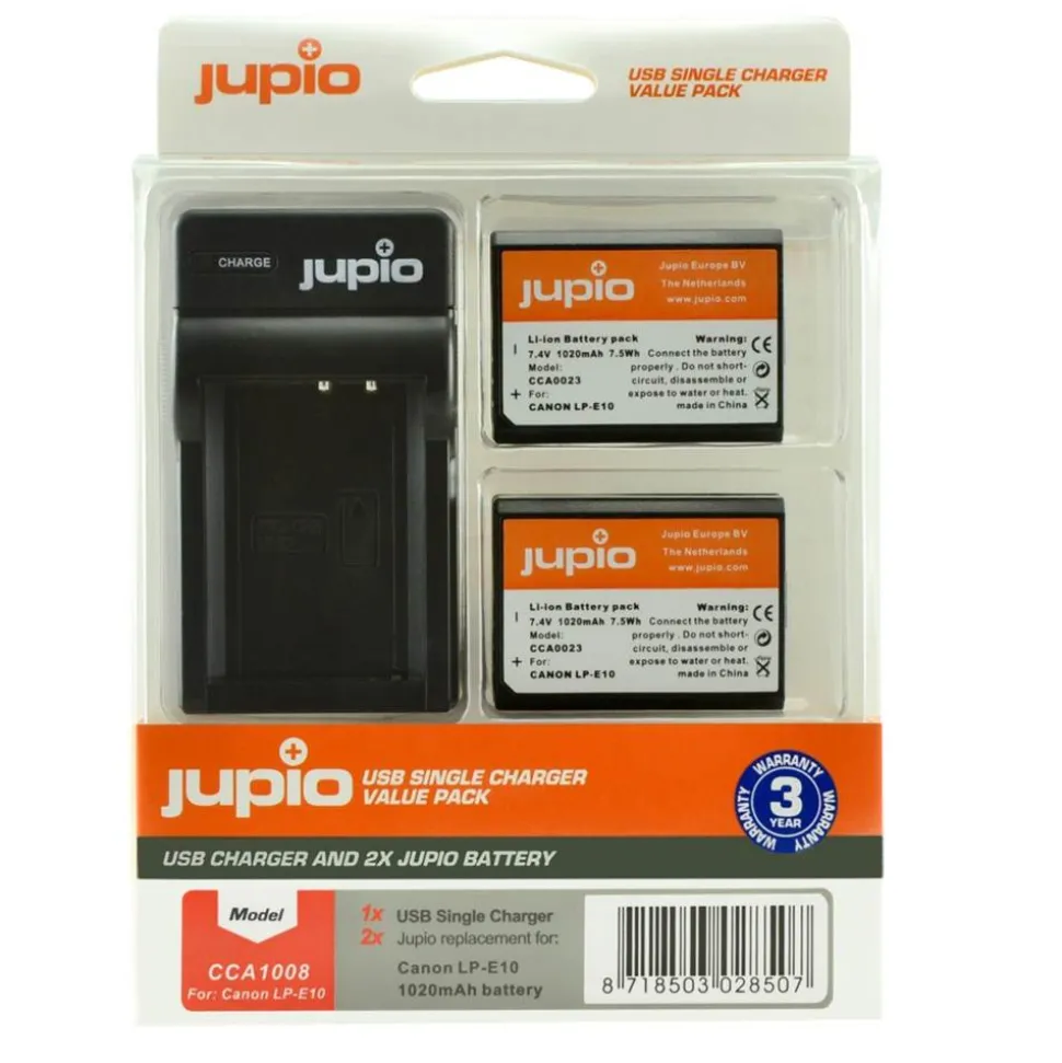 Jupio Kit 2x Battery LP-E10 1020mAh and Single Charger