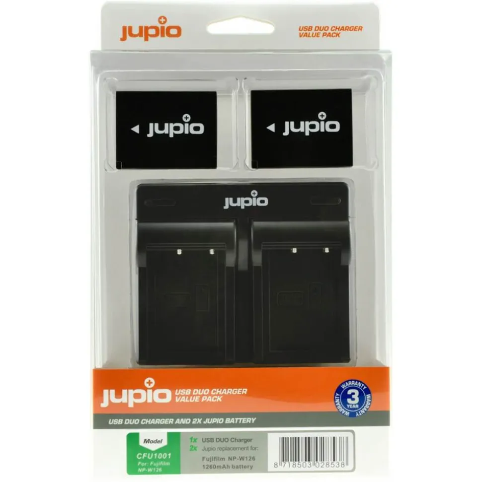 Jupio Value Pack 2x Battery NP-W126S + USB Dual Charger