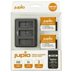 Jupio Value Pack 2x Battery GoPro HERO 9 & HERO 10 + Compact USB Triple Charger