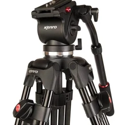 Kenro Twin Tube Aluminium Video Tripod Kit with VH01B Fluid Head