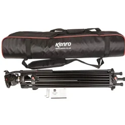 Kenro Twin Tube Aluminium Video Tripod Kit with VH01B Fluid Head