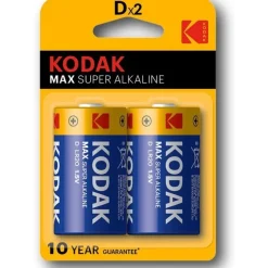 Kodak Max Super Alkaline D/LR20 Twin Pack D Batteries