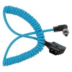 Kondor Blue Coiled D-Tap to DC 5.5 x 2.1mm Male Barrel Cable