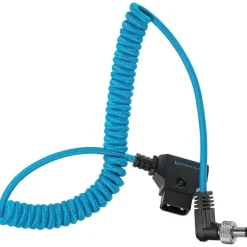 Kondor Blue Coiled D-Tap to DC 5.5 x 2.1mm Male Barrel Cable