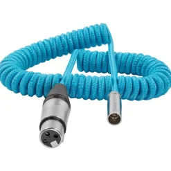 Kondor Blue Coiled Mini XLR to XLR for BMPCC 4K/6K Pro 12 to 24-Inch