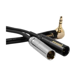 Kondor Blue Dual Mini XLR Male to 3.5mm Stereo TRS RA Cable Black