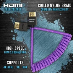 Kondor Blue Gerald Undone HDMI to HDMI 2.0 Cable 12 to 24-Inch Purple