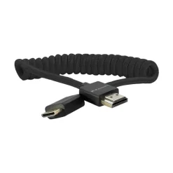 Kondor Blue HDMI Mini to HDMI Coiled 12-24 Inch Cable Black