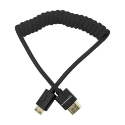 Kondor Blue HDMI Mini to HDMI Coiled 12-24 Inch Cable Black