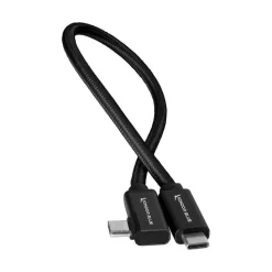 Kondor Blue USB-C to USB-C Cable for SSD Recording Right Angle 12-inch