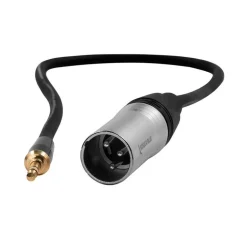 Kondor Blue XLR Male to 3.5mm Male Mini TRS 16-in Cable Black