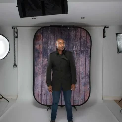 Lastolite Urban Collapsible Background 1.5x2.1m Derelict Wall/ Wooden Fence LL LB5715