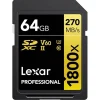 Lexar 64GB Professional 1800x 270MB/s UHS-II V60 SDXC Card Gold