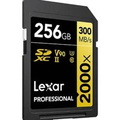 Lexar 256GB Professional 2000x 300MB/s UHS-II V90 SDXC Card Gold