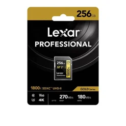 Lexar 256GB Professional 1800x 270MB/s UHS-II V60 SDXC Card Gold