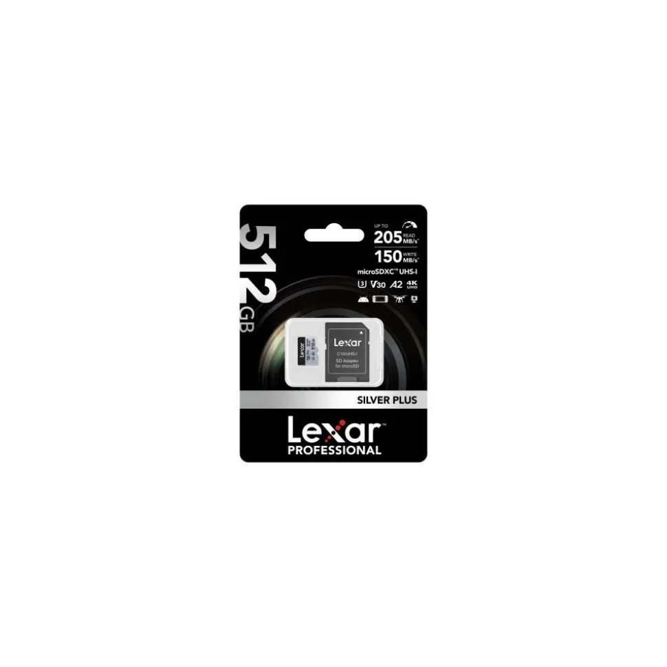 Lexar microSDXC Silver Plus UHS-1 512GB V30 R205/W150MB/s