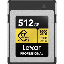 Lexar Professional GOLD 512GB CFexpress 4.0 Type B Card (3600MB/Sec)