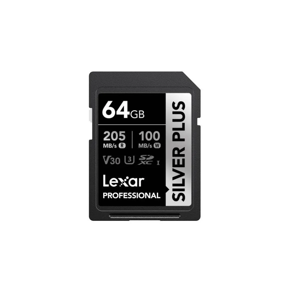 Lexar SD Silver Plus UHS-1 64GB V30 R205/W150MB/s