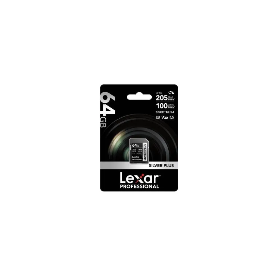 Lexar SD Silver Plus UHS-1 64GB V30 R205/W150MB/s