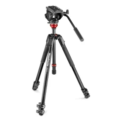 Manfrotto 190 X 3 Section Aluminium Tripod with 500 Fluid Head and Levelling Col