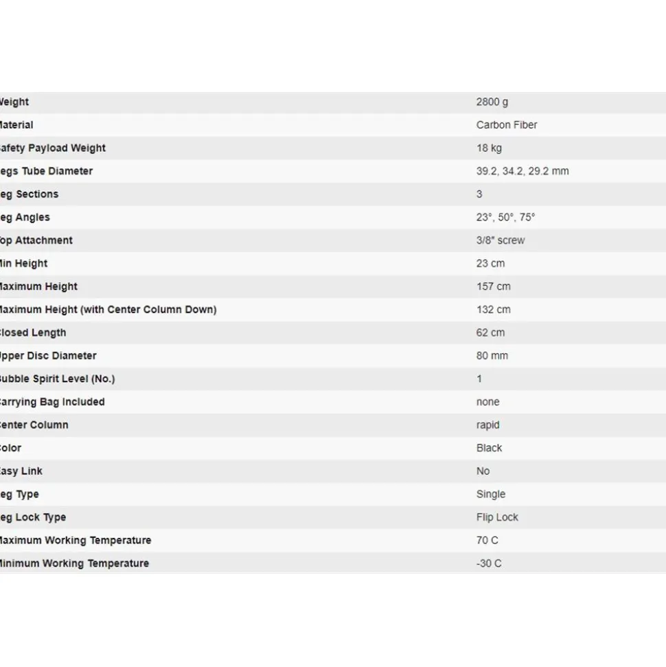 Manfrotto MT057C3 057 3 Section Carbon Fibre Tripod
