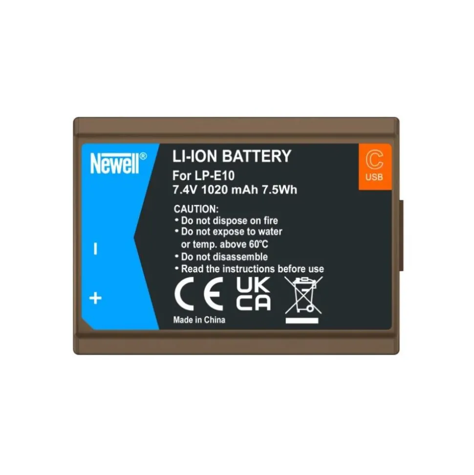 Newell Battery LP-E10 with USB-C Onboard Recharge for Canon