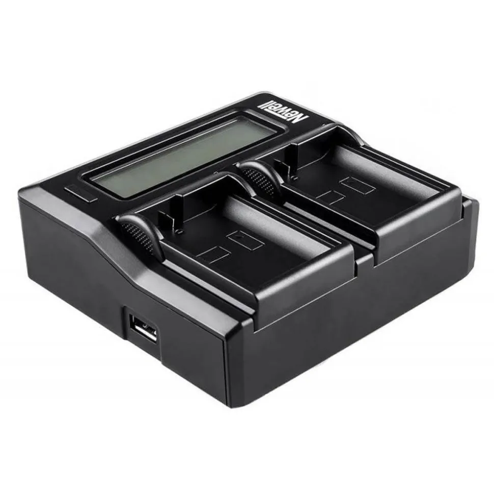 Newell DC-LCD Dual Channel Charger for LP-E6 Batteries