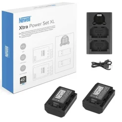 Newell Xtra Power Set XL Charger and 2x NP-FZ100 Batteries for Sony