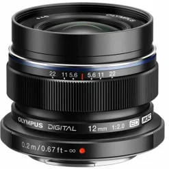 Olympus M.Zuiko Digital ED 12mm f/2 Wide Angle Lens Black