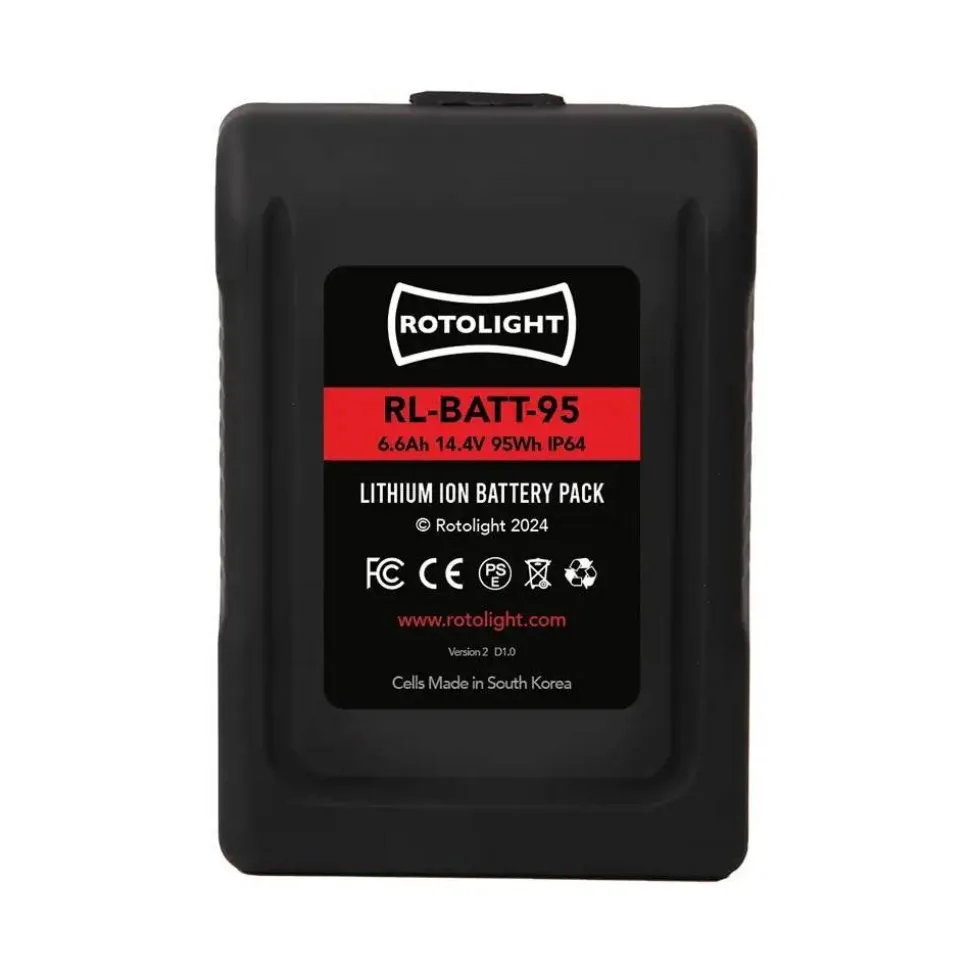 Rotolight 95 Wh V-Mount Lithium IP64 Battery and D-Tap Charger Bundle