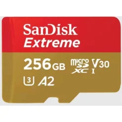 SanDisk 256GB Extreme 190MB/s A2 UHS-I microSDXC Card with SD Adapter
