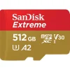 SanDisk 512GB Extreme 190MB/s A2 UHS-I microSDXC Card with SD Adapter