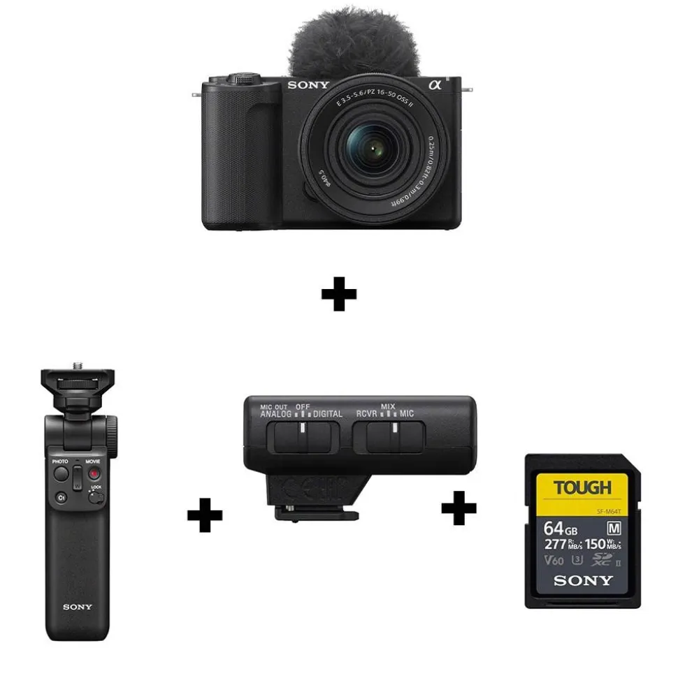 Sony ZV-E10 II Creator Kit with 16-50mm Lens, Remote Grip and Mic