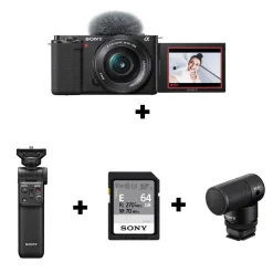 Sony ZV-E10L Creator Kit with 16-50mm Lens, Remote Grip and Mic