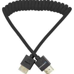 The Kondor Blue Full HDMI Coiled Cable 12 to 24-Inch Black