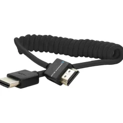 The Kondor Blue Full HDMI Coiled Cable 12 to 24-Inch Black