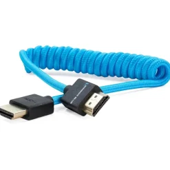 The Kondor Blue Full HDMI Coiled Cable 12 to 24-Inch Blue