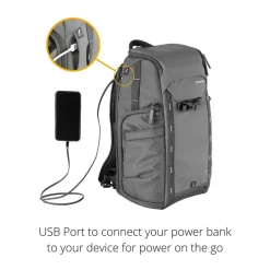 Vanguard VEO Adaptor R48 GY Backpack with USB Port Rear Access